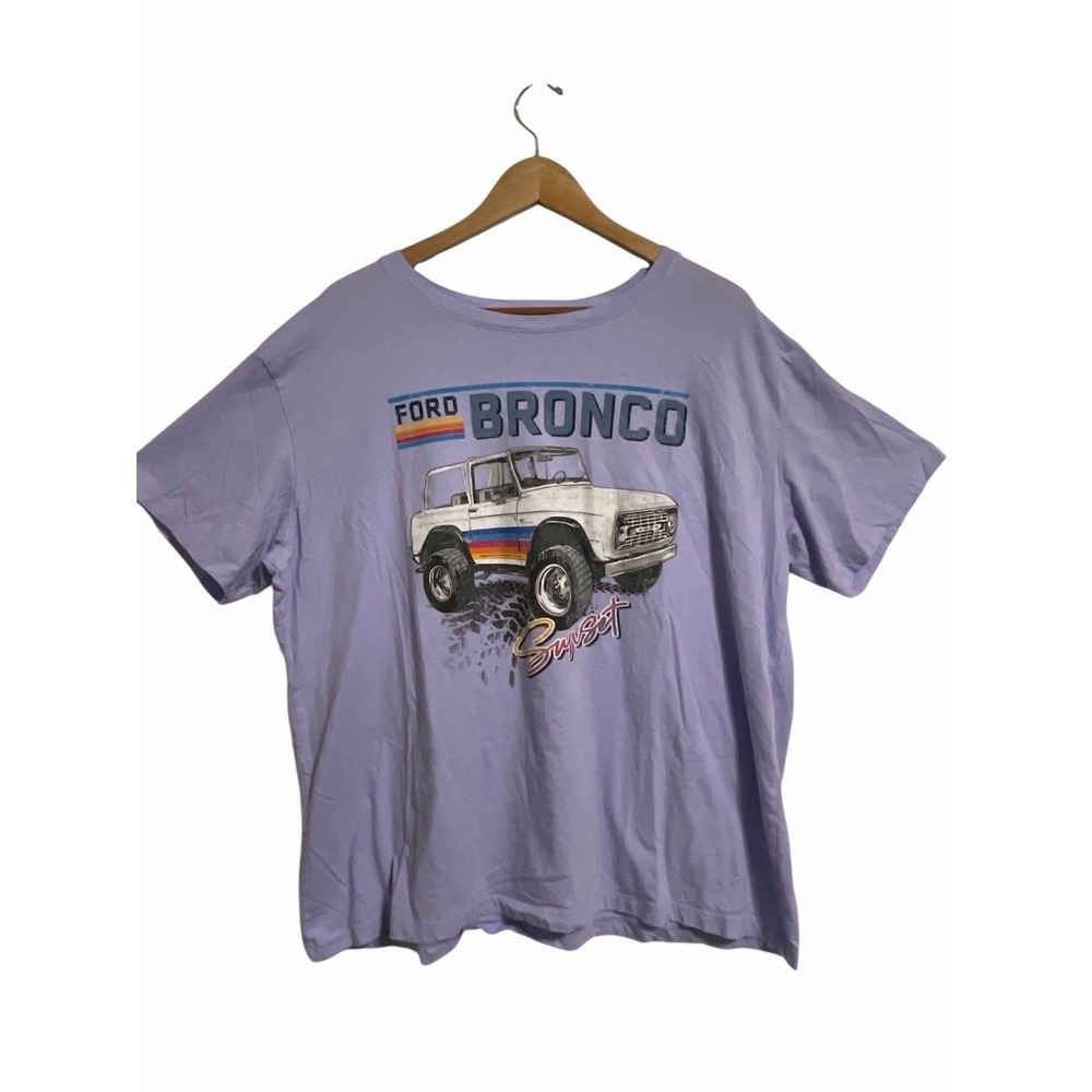 Ford Bronco Sunset Graphic T Shirt Purple XL‎ Short Sleeve Cotton Licensed
